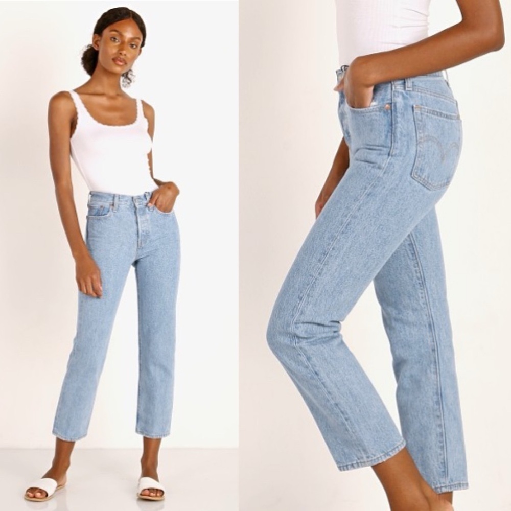 LEVI’S Wedgie Straight High Rise Jeans in Luxor Lanes Size 28 - Picture 2 of 13